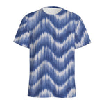 Wavy Shibori Pattern Print Men's Sports T-Shirt