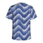 Wavy Shibori Pattern Print Men's Sports T-Shirt