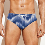 Wavy Shibori Pattern Print Men's Swim Briefs