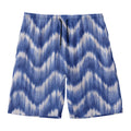 Wavy Shibori Pattern Print Men's Swim Trunks