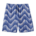 Wavy Shibori Pattern Print Men's Swim Trunks