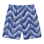 Wavy Shibori Pattern Print Men's Swim Trunks