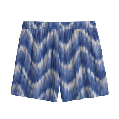 Wavy Shibori Pattern Print Mesh Shorts