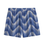 Wavy Shibori Pattern Print Mesh Shorts
