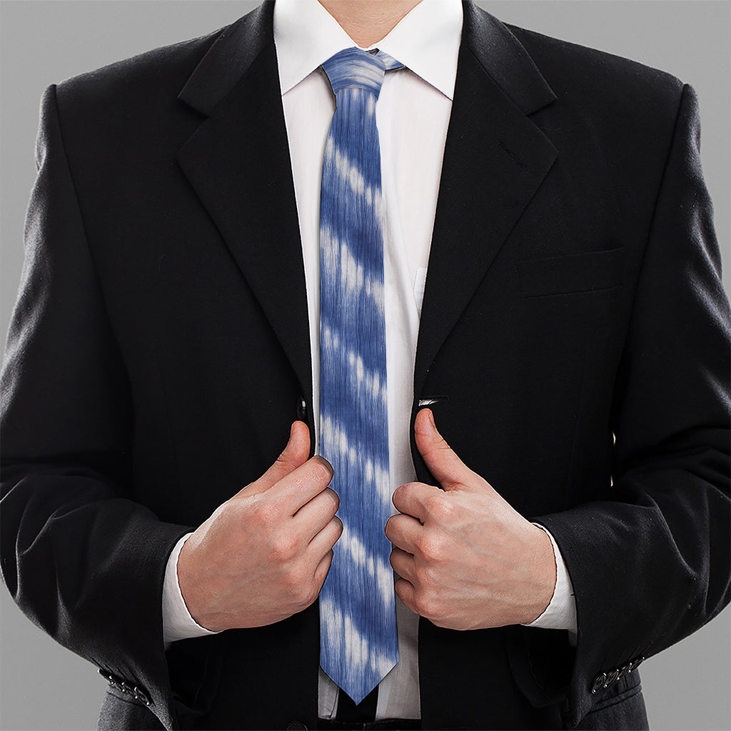 Wavy Shibori Pattern Print Necktie