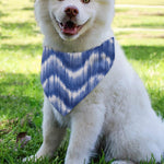 Wavy Shibori Pattern Print Over The Collar Dog Bandana