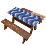 Wavy Shibori Pattern Print Picnic Table Cover