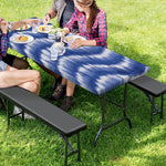 Wavy Shibori Pattern Print Picnic Table Cover