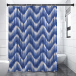 Wavy Shibori Pattern Print Premium Shower Curtain