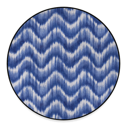 Wavy Shibori Pattern Print Round Floor Mat