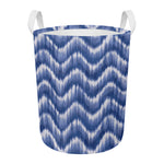Wavy Shibori Pattern Print Round Laundry Basket