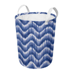 Wavy Shibori Pattern Print Round Laundry Basket