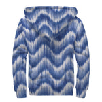 Wavy Shibori Pattern Print Sherpa Lined Zip Up Hoodie