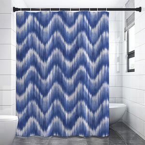 Wavy Shibori Pattern Print Shower Curtain