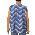 Wavy Shibori Pattern Print Sleeveless Baseball Jersey