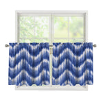 Wavy Shibori Pattern Print Tier Curtains