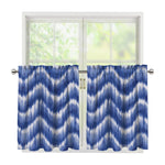 Wavy Shibori Pattern Print Tier Curtains