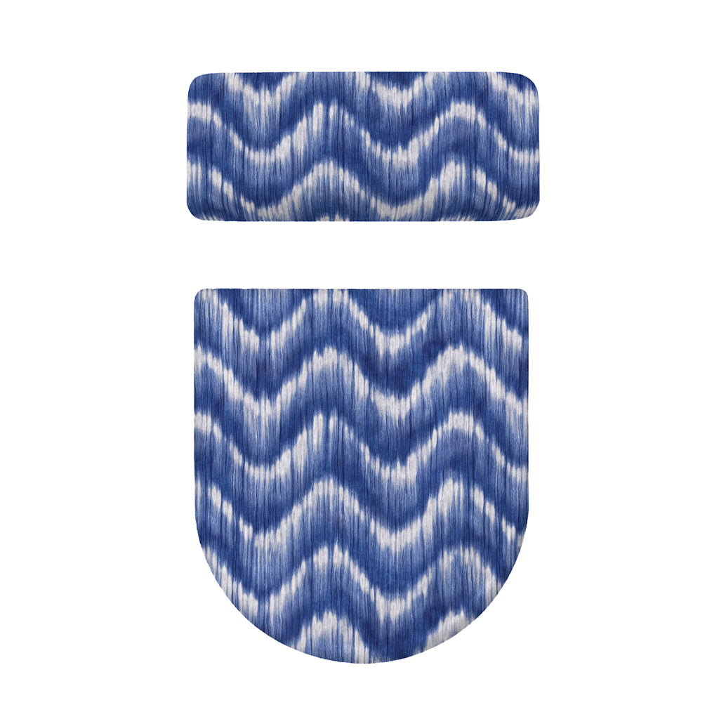 Wavy Shibori Pattern Print Toilet Lid And Tank Cover Set