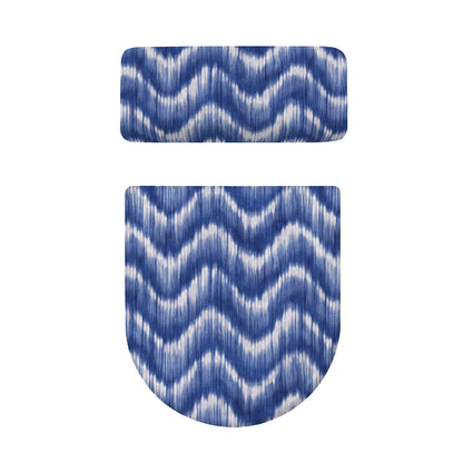Wavy Shibori Pattern Print Toilet Lid And Tank Cover Set