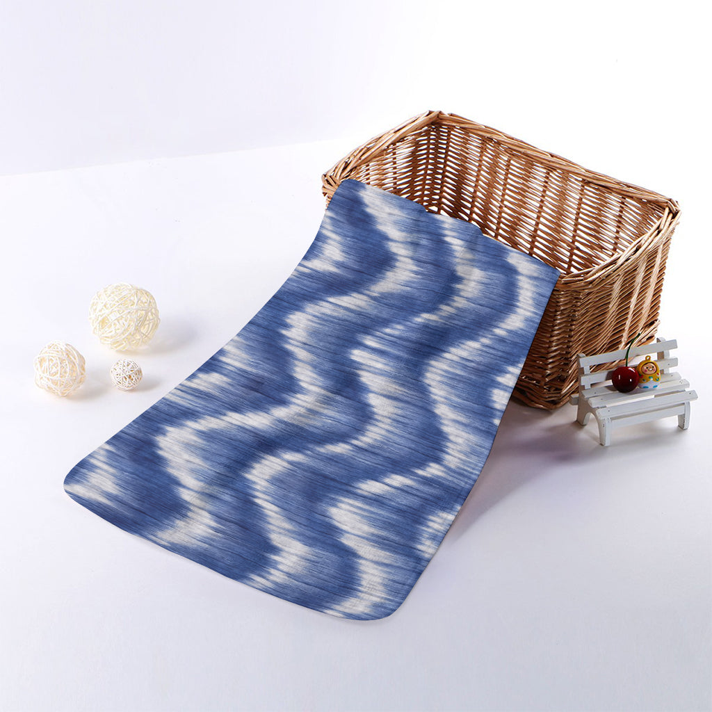 Wavy Shibori Pattern Print Towel