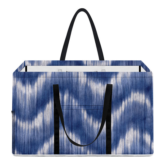 Wavy Shibori Pattern Print Utility Tote Bag