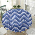 Wavy Shibori Pattern Print Waterproof Round Tablecloth