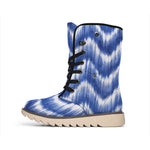 Wavy Shibori Pattern Print Winter Boots