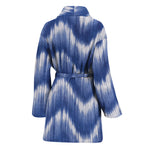 Wavy Shibori Pattern Print Women's Bathrobe