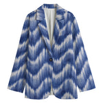 Wavy Shibori Pattern Print Women's Blazer