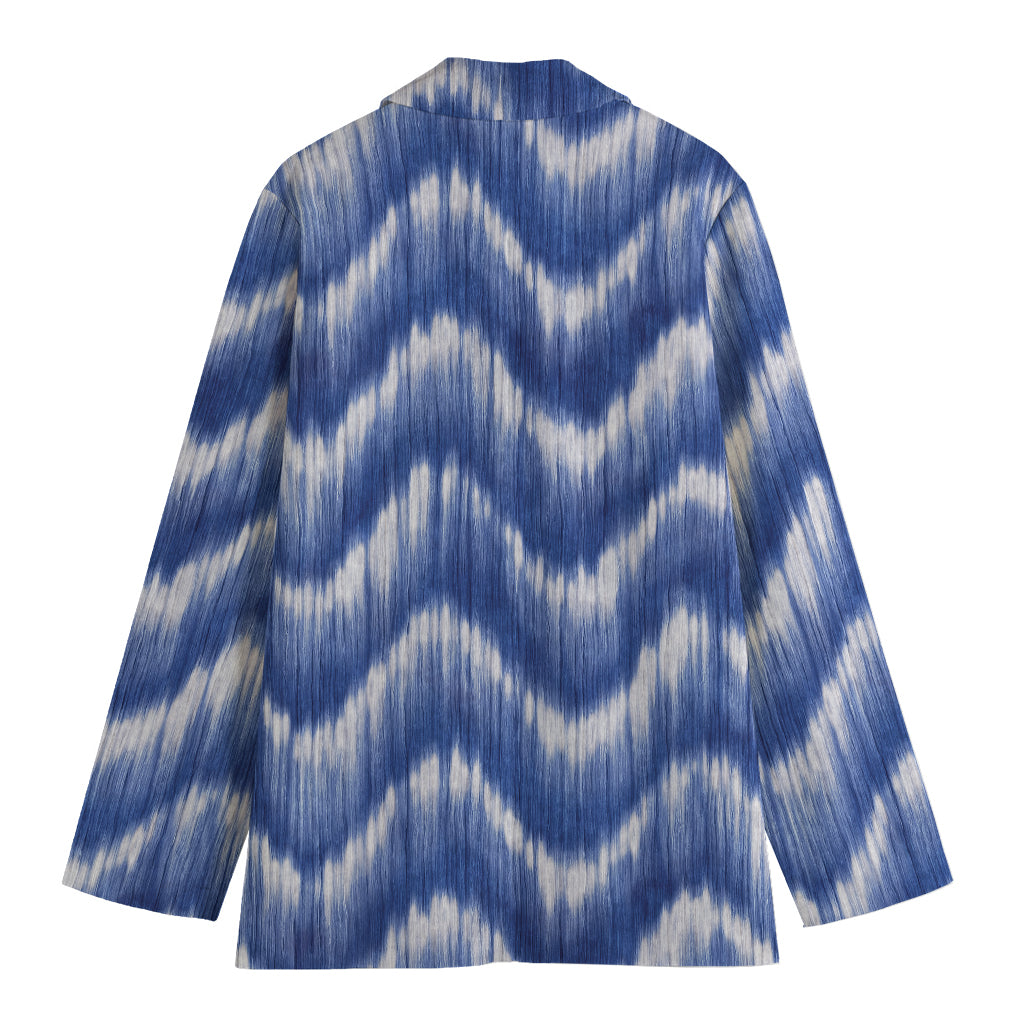 Wavy Shibori Pattern Print Women's Blazer