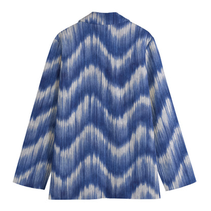 Wavy Shibori Pattern Print Women's Blazer