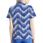 Wavy Shibori Pattern Print Women's Polo Shirt