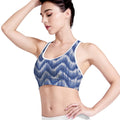 Wavy Shibori Pattern Print Women's Sports Bra