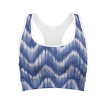 Wavy Shibori Pattern Print Women's Sports Bra