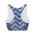 Wavy Shibori Pattern Print Women's Sports Bra