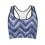 Wavy Shibori Pattern Print Women's Sports Bra
