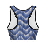 Wavy Shibori Pattern Print Women's Sports Bra
