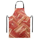 Weaving Bacon Print Bib Apron With Pocket