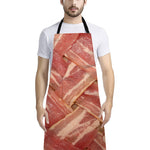 Weaving Bacon Print Bib Apron With Pocket