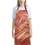 Weaving Bacon Print Bib Apron With Pocket