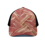 Weaving Bacon Print Black Mesh Trucker Cap