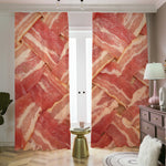 Weaving Bacon Print Blackout Pencil Pleat Curtains