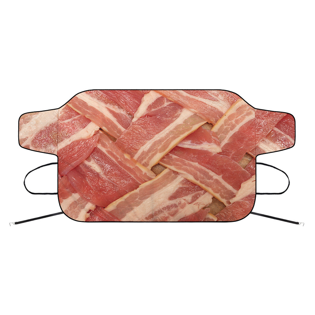 Weaving Bacon Print Car Windshield Snow Cover