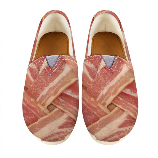 Weaving Bacon Print Casual Shoes