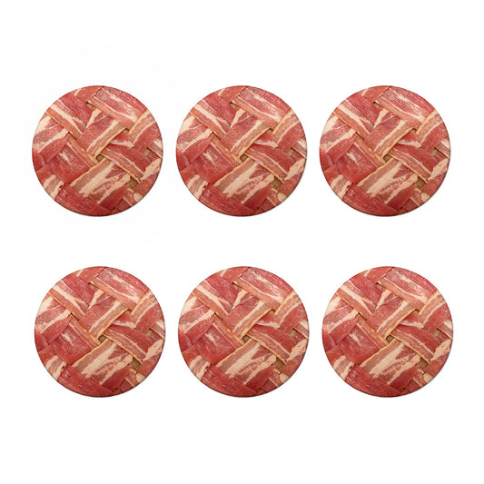 Weaving Bacon Print Coaster Set