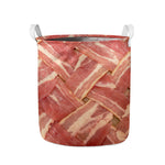 Weaving Bacon Print Collapsible Laundry Basket