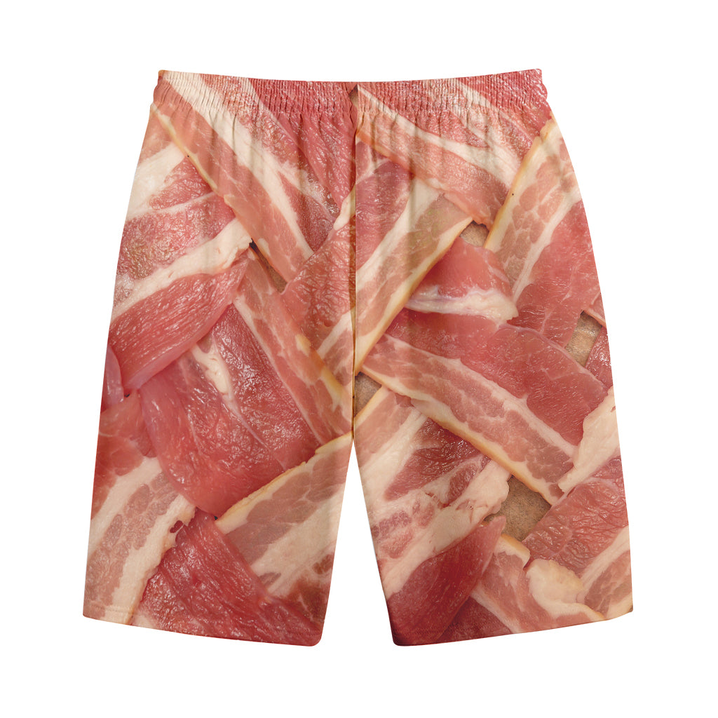 Weaving Bacon Print Cotton Shorts