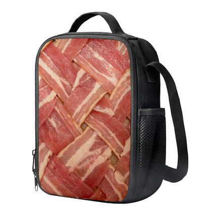 Weaving Bacon Print Crossbody Lunch Bag