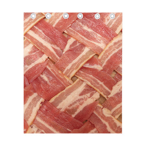 Weaving Bacon Print Curtain