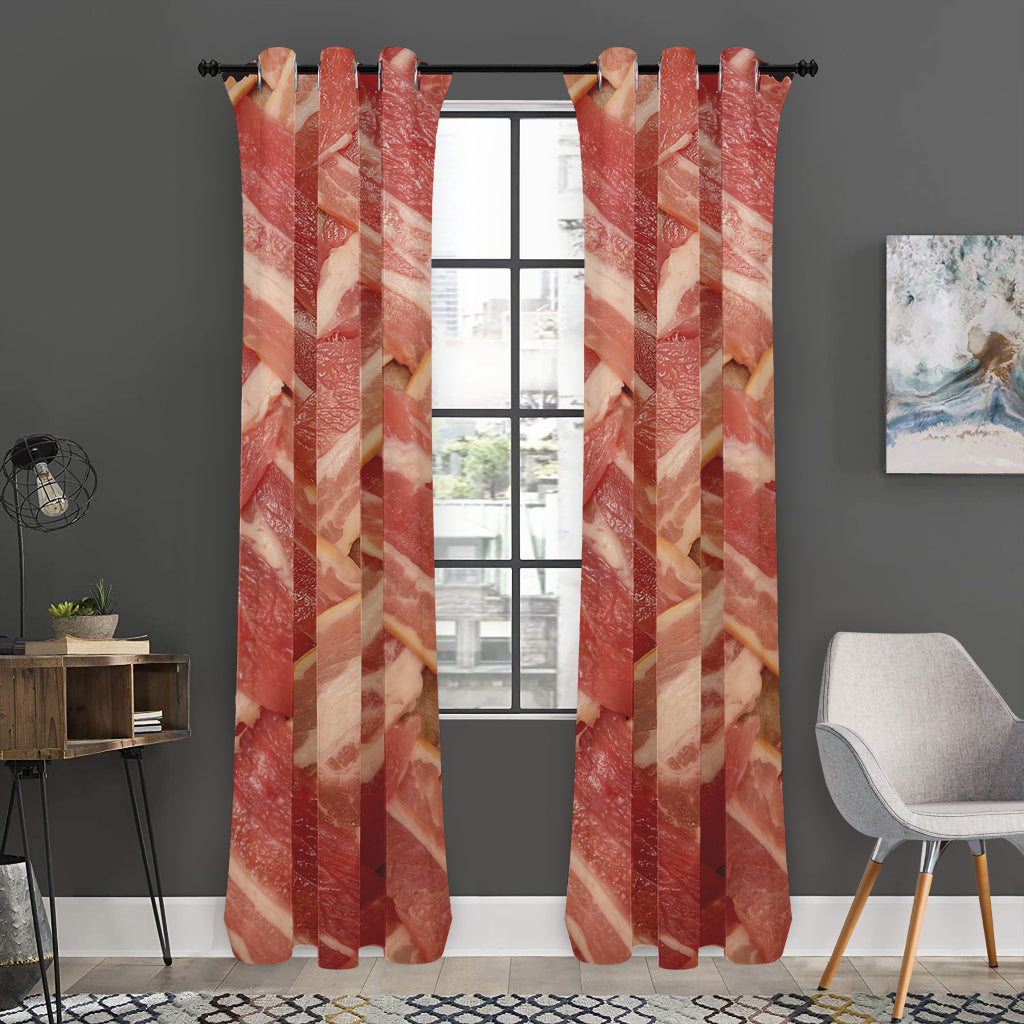 Weaving Bacon Print Curtain